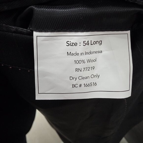 Pronto Uomo 54L 46x31 Black Full Suit 2-Button Stripe R658 - Picture 13 of 15